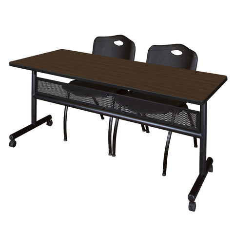 Regency Kobe 48 x 24 in. FlipTop Privacy Nesting Table 2 M Stack Chairs