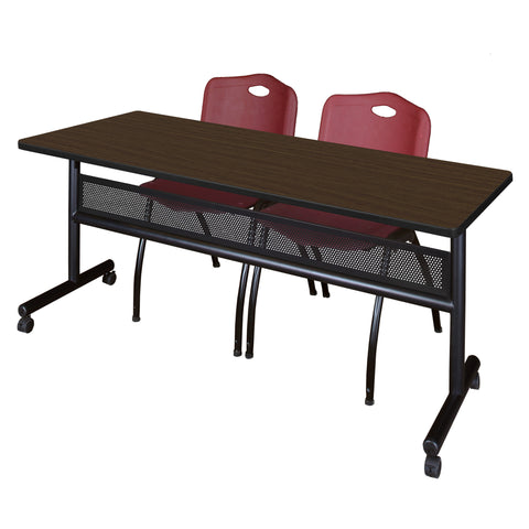 Regency Kobe 48 x 24 in. FlipTop Privacy Nesting Table 2 M Stack Chairs