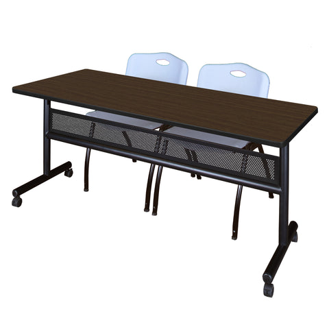 Regency Kobe 48 x 24 in. FlipTop Privacy Nesting Table 2 M Stack Chairs