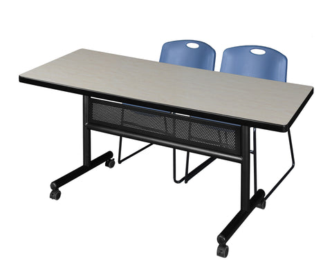 Regency Kobe 48 x 24 in. FlipTop Privacy Nesting Table 2 Zeng Stack Chairs