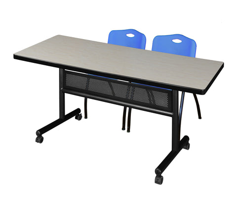 Regency Kobe 48 x 24 in. FlipTop Privacy Nesting Table 2 M Stack Chairs