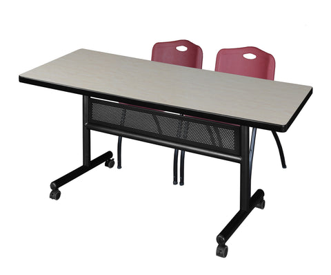 Regency Kobe 48 x 24 in. FlipTop Privacy Nesting Table 2 M Stack Chairs