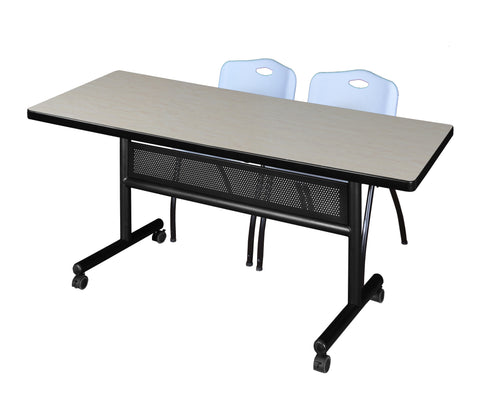 Regency Kobe 48 x 24 in. FlipTop Privacy Nesting Table 2 M Stack Chairs