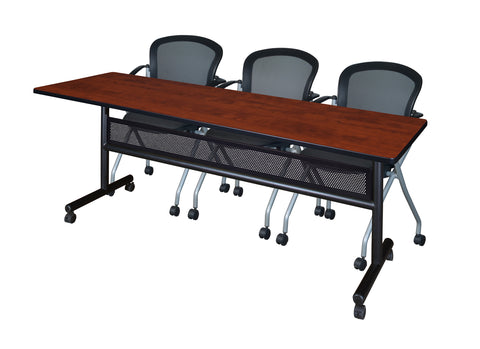 Regency Kobe 48 x 24 in. FlipTop Privacy Nesting Table 2 Cadence Nesting Chairs