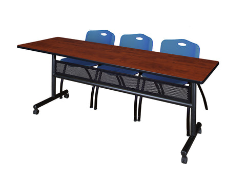 Regency Kobe 48 x 24 in. FlipTop Privacy Nesting Table 2 M Stack Chairs