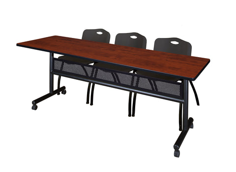 Regency Kobe 48 x 24 in. FlipTop Privacy Nesting Table 2 M Stack Chairs
