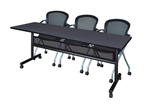 Regency Kobe 48 x 24 in. FlipTop Privacy Nesting Table 2 Cadence Nesting Chairs