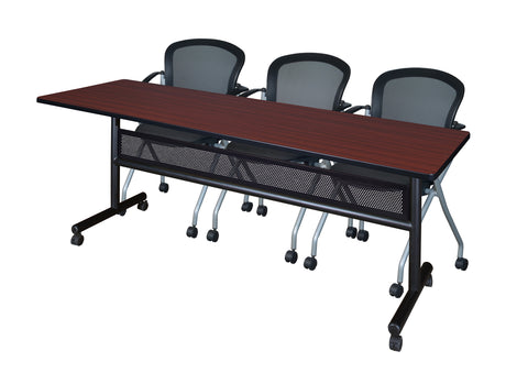Regency Kobe 48 x 24 in. FlipTop Privacy Nesting Table 2 Cadence Nesting Chairs