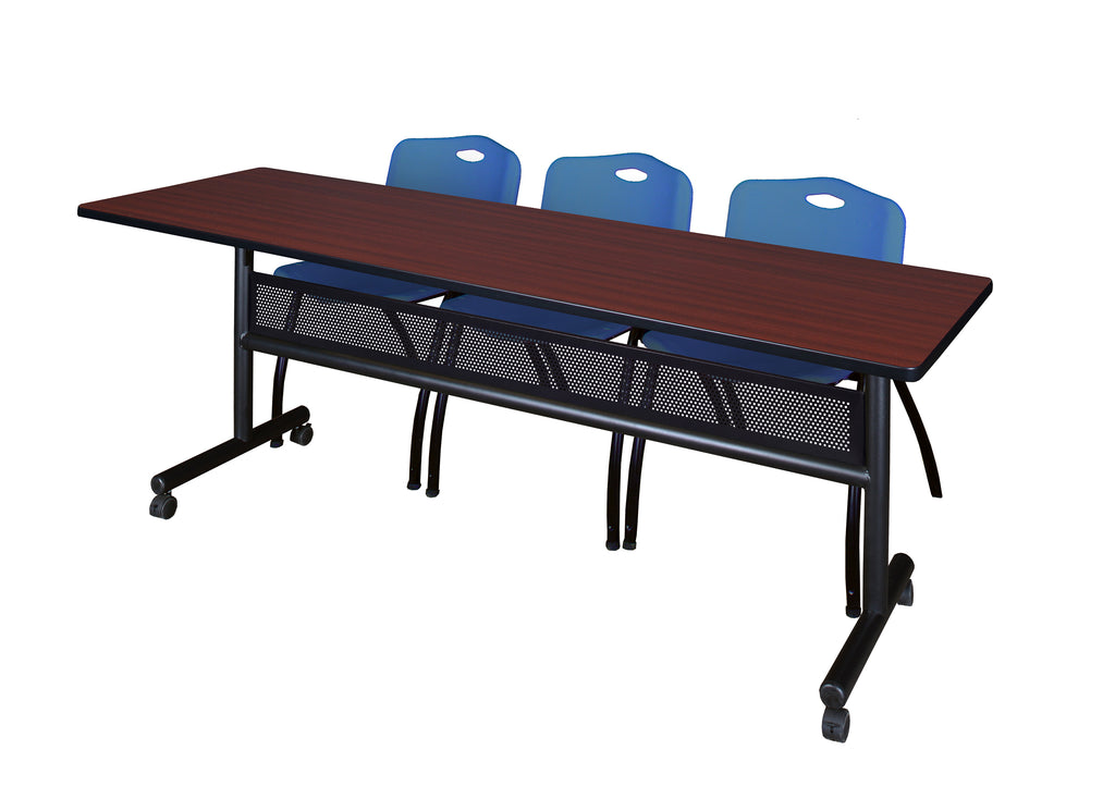 Regency Kobe 48 x 24 in. FlipTop Privacy Nesting Table 2 M Stack Chairs