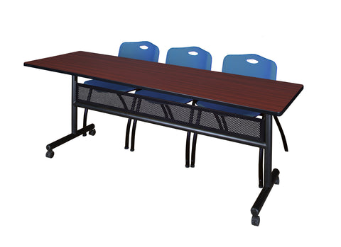 Regency Kobe 48 x 24 in. FlipTop Privacy Nesting Table 2 M Stack Chairs