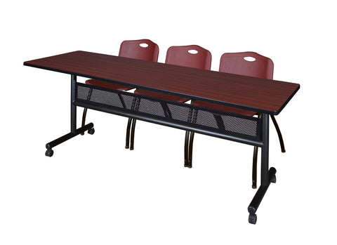Regency Kobe 48 x 24 in. FlipTop Privacy Nesting Table 2 M Stack Chairs