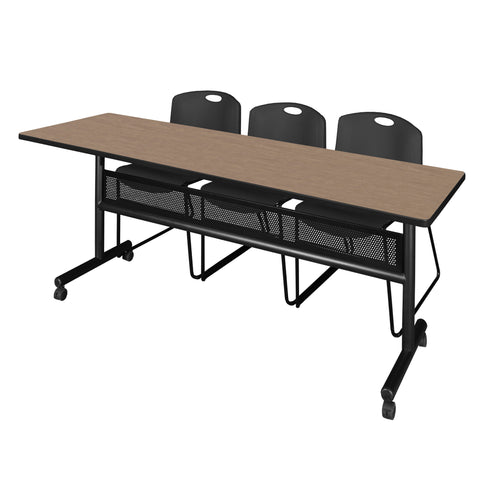 Regency Kobe 48 x 24 in. FlipTop Privacy Nesting Table 2 Zeng Stack Chairs