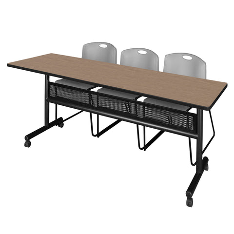 Regency Kobe 48 x 24 in. FlipTop Privacy Nesting Table 2 Zeng Stack Chairs