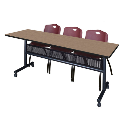 Regency Kobe 48 x 24 in. FlipTop Privacy Nesting Table 2 M Stack Chairs