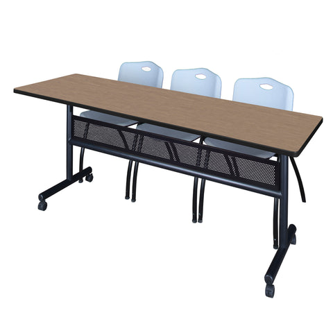 Regency Kobe 48 x 24 in. FlipTop Privacy Nesting Table 2 M Stack Chairs