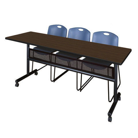 Regency Kobe 48 x 24 in. FlipTop Privacy Nesting Table 2 Zeng Stack Chairs