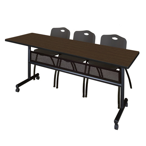 Regency Kobe 48 x 24 in. FlipTop Privacy Nesting Table 2 M Stack Chairs