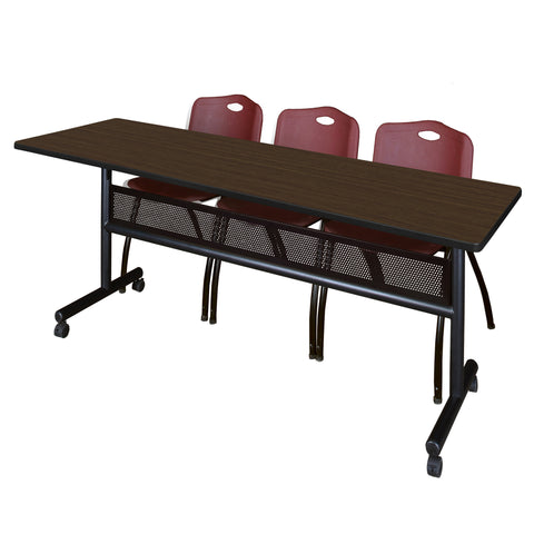 Regency Kobe 48 x 24 in. FlipTop Privacy Nesting Table 2 M Stack Chairs