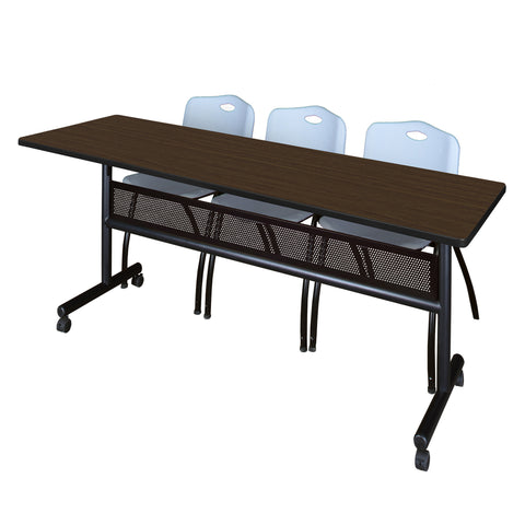 Regency Kobe 48 x 24 in. FlipTop Privacy Nesting Table 2 M Stack Chairs