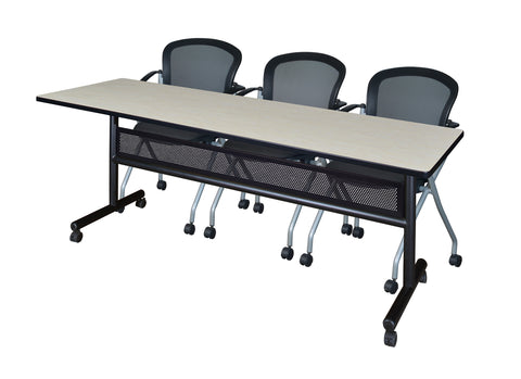 Regency Kobe 48 x 24 in. FlipTop Privacy Nesting Table 2 Cadence Nesting Chairs