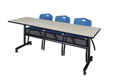 Regency Kobe 48 x 24 in. FlipTop Privacy Nesting Table 2 M Stack Chairs