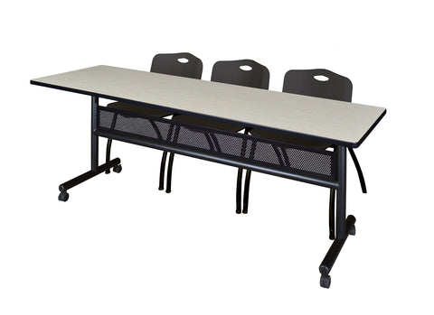 Regency Kobe 48 x 24 in. FlipTop Privacy Nesting Table 2 M Stack Chairs