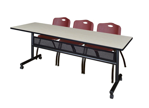 Regency Kobe 48 x 24 in. FlipTop Privacy Nesting Table 2 M Stack Chairs