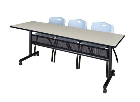 Regency Kobe 48 x 24 in. FlipTop Privacy Nesting Table 2 M Stack Chairs