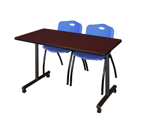 Regency Kobe 48 x 24 in. Mobile TBase Training Table 2 M Stack Chairs