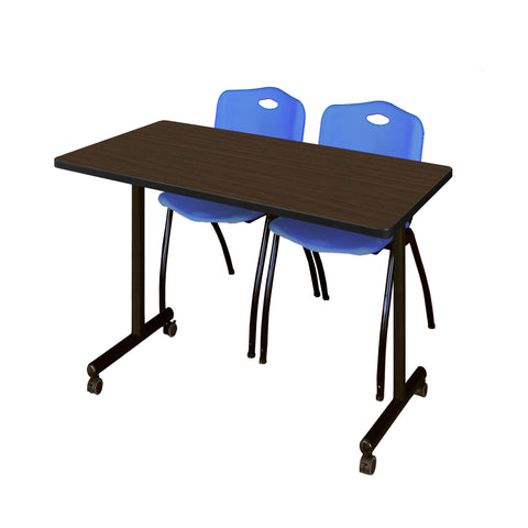 Regency Kobe 48 x 24 in. Mobile TBase Training Table 2 M Stack Chairs