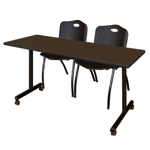 Regency Kobe 48 x 24 in. Mobile TBase Training Table 2 M Stack Chairs