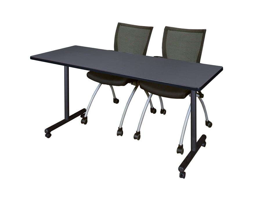48" x 24" Kobe Mobile Training Table & 2 Apprentice Chairs