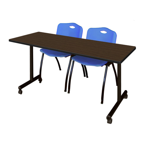 Regency Kobe 48 x 24 in. Mobile TBase Training Table 2 M Stack Chairs