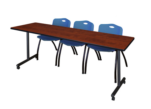 Regency Kobe 48 x 24 in. Mobile TBase Training Table 2 M Stack Chairs