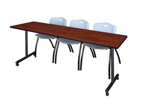 Regency Kobe 48 x 24 in. Mobile TBase Training Table 2 M Stack Chairs