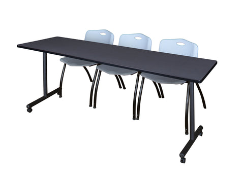 Regency Kobe 48 x 24 in. Mobile TBase Training Table 2 M Stack Chairs