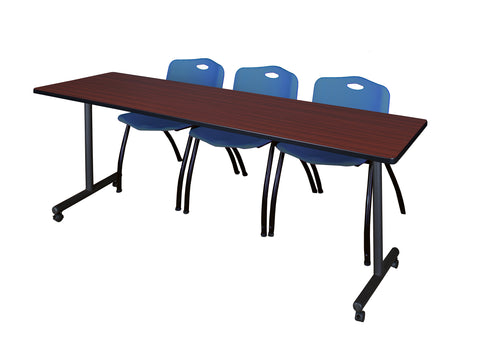 Regency Kobe 48 x 24 in. Mobile TBase Training Table 2 M Stack Chairs
