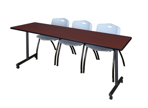 Regency Kobe 48 x 24 in. Mobile TBase Training Table 2 M Stack Chairs