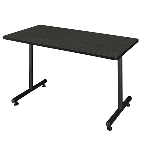 Regency Kobe 48 x 24 in. TBase Training Seminar Table 2 Knight Mesh Chairs