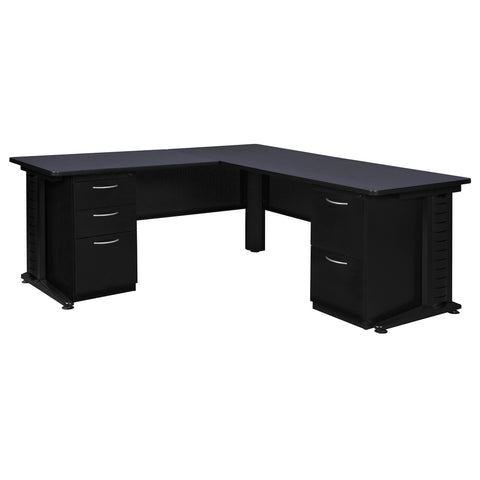 Regency Fusion 66 x 72 in. L Shaped Desk with Double Pedestal Drawer Unit