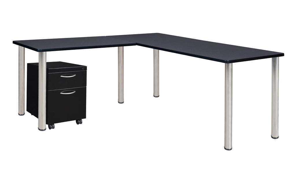 Regency Kee 60 x 66 in. Corner L Shaped Desk with Pedestal Drawer