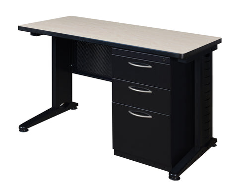 Regency Fusion 48 x 24 Teachers Desk with Single Pedestal Drawer Unit