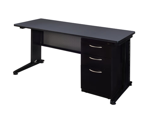 Regency Fusion 48 x 24 Teachers Desk with Single Pedestal Drawer Unit