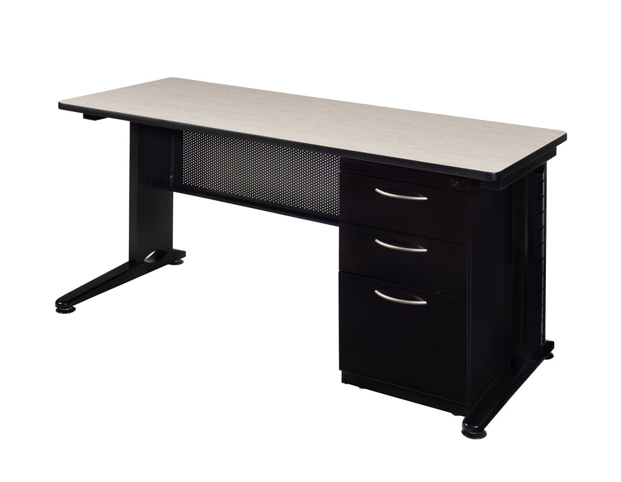 Regency Fusion 66 x 24 Teachers Desk with Single Pedestal Drawer Unit