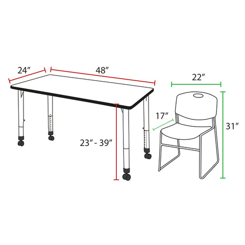 Noble Oak / Black / Black / 48 x 24