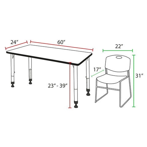 Grey / Black / Black / 60 x 24