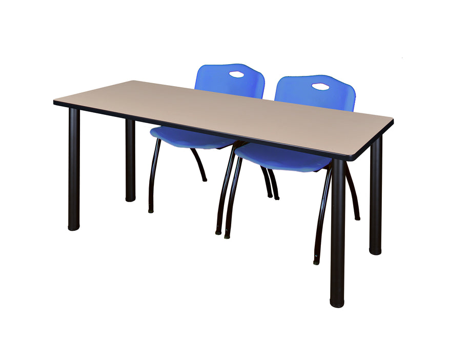 60" x 24" Kee Training Table & 2 'M' Stack Chairs