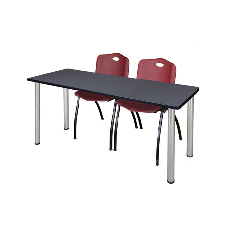 Grey / Chrome / Burgundy / 60 x 24