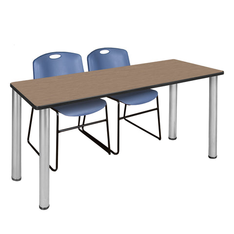 Regency Kee 60 x 24 in. Training Table Top Black Legs & 2 Zeng Chairs
