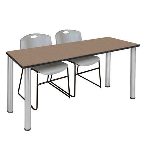 Regency Kee 60 x 24 in. Training Table Top Black Legs & 2 Zeng Chairs